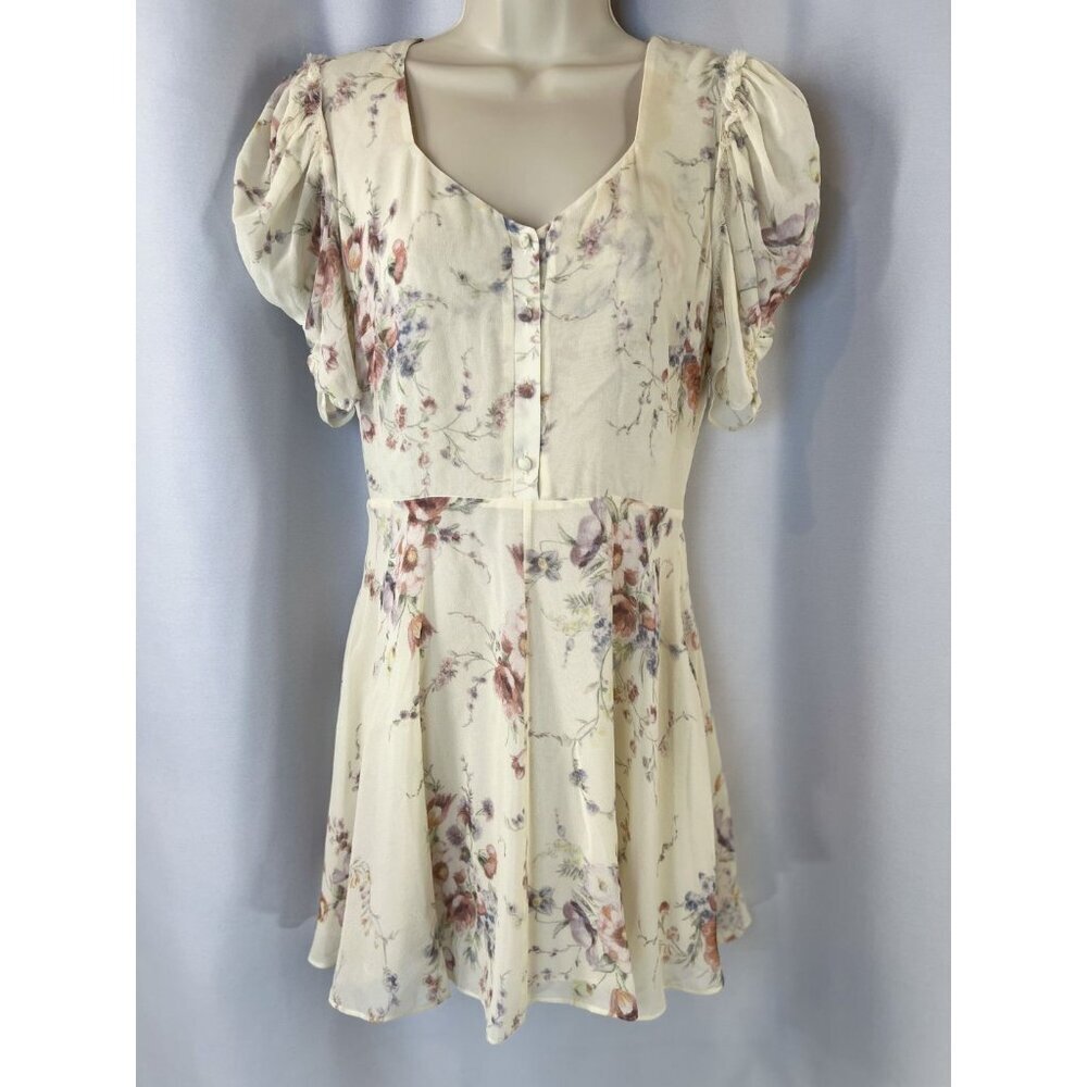 LoveShackFancy Cora Cream Floral Boho Mini Dress $425 - Picture 3 of 14